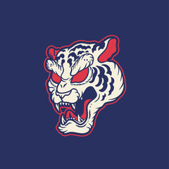 Tiger anger. Vector illustration of a tiger head.	
