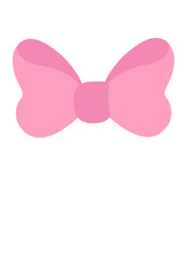 P:ink bow vector clipart. Isolated on transparent background. 