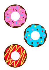 Obraz premium Bundle Donuts clipart. Cake donut. Vactor file svg. Isolated on transparent background.