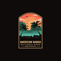 American samoa national park vector graphic template in badge emblem style patch illustration.