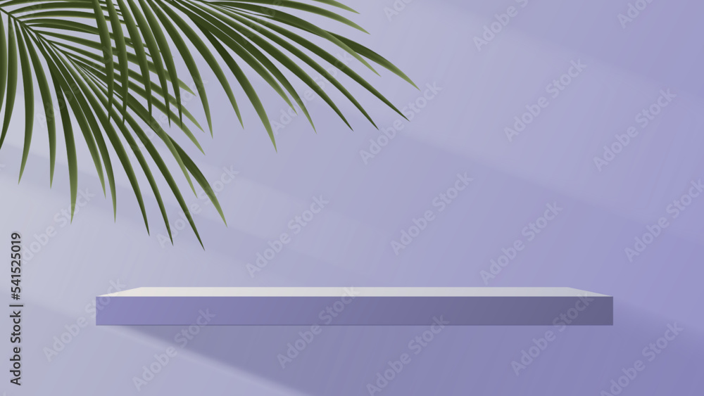 Poster purple background product showing pedestal scene with geometric platform. display stand stage showca