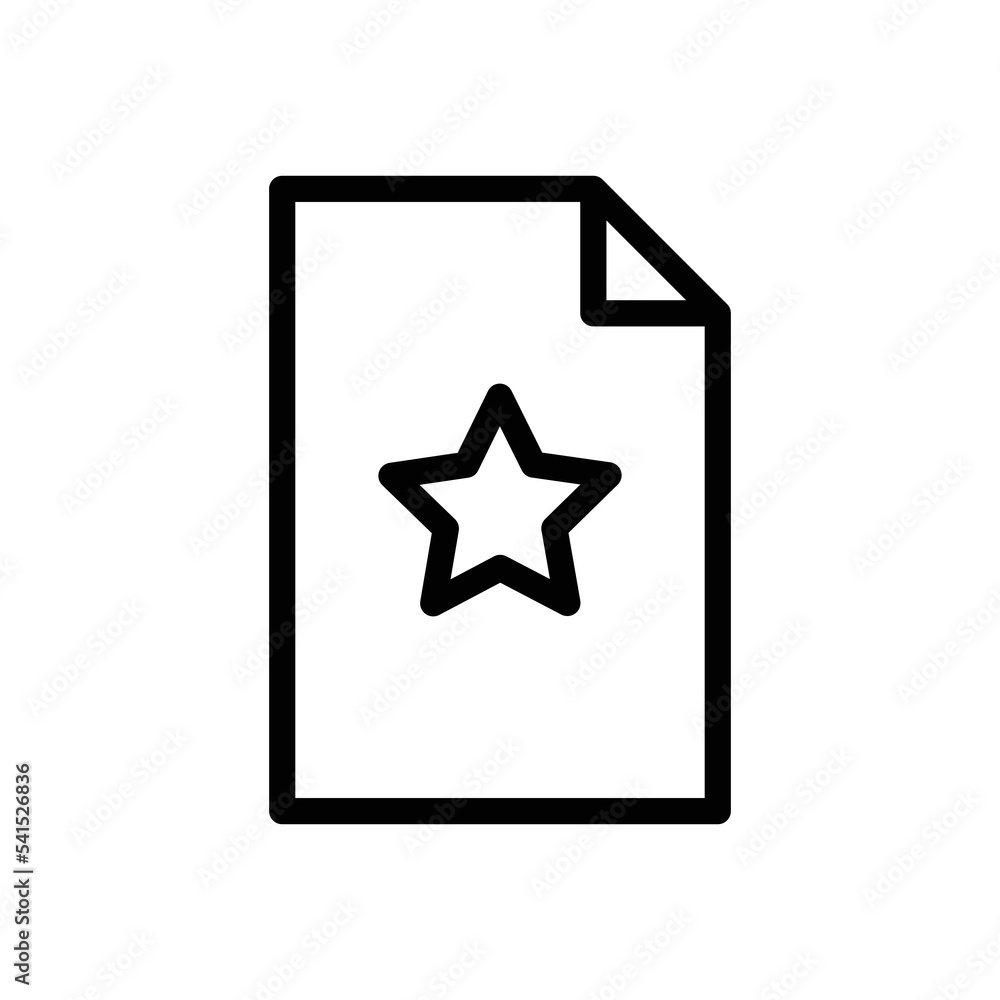 Poster paper document line icon illustration with star. icon related to file star. simple vector design edi