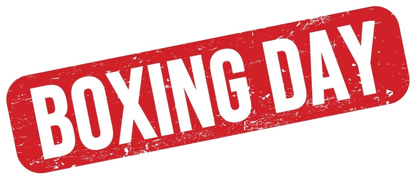 BOXING DAY text on red grungy stamp sign.