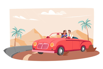 Couple In Love Illustration concept on white background