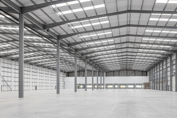 An interior of a large warehouse