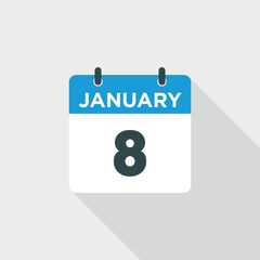 Calendar January Icon Vector Template