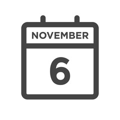 November 6 Calendar Day or Calender Date for Deadlines or Appointment