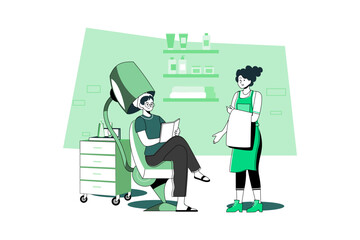 Woman getting hair incubation at hairdresser shop.