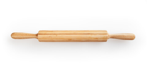 Rolling pin isolated on white background with clipping path