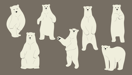 polar bear cute 3, vector illustration