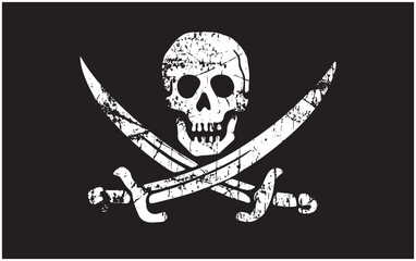 classic jolly roger pirate flag distressed