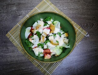 fresh chicken salad in a bowl