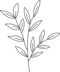 Field plant line vector, line flower vector, minimalist line design, wildplant vector
