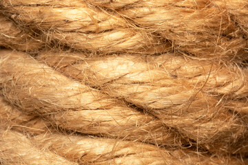 hemp rope detail close-up shot. tissue