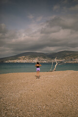 A view from beach to Saranda City/ Albania,