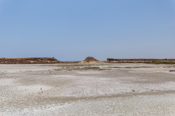 Desert on the site of a dried-up lake