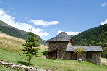 Fototapeta na wymiar house in Pyrenees mountain Andorra