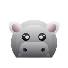 Abstract Simple Little Hippopotamus Hippo Behemoth. Exotic Animal, Zoo. 