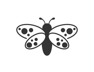 butterfly logo on white background
