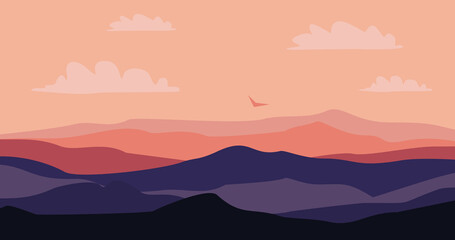desert mountain expanse background calm twilight gradation