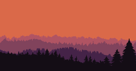 background of vast expanse of forest dark twilight gradation