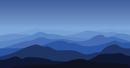 Fototapeta na wymiar blue gradient mountain expanse background