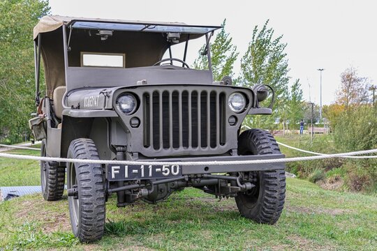 Large military Jeep Willys 63147 parked on a field