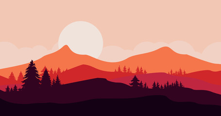 nature background mountains and twilight trees