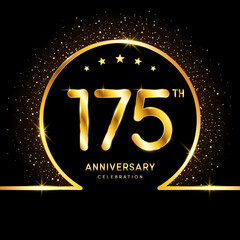 175th Anniversary. Golden Anniversary template design for celebration event, invitation card, greeting card, flyer, banner, poster, vector illustration