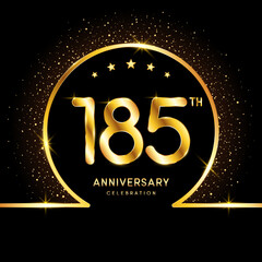 185th Anniversary. Golden Anniversary template design for celebration event, invitation card, greeting card, flyer, banner, poster, vector illustration