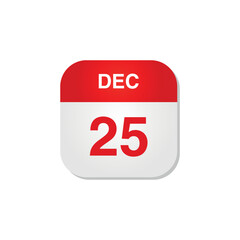 December Calendar Icon Vector Template
