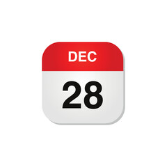December Calendar Icon Vector Template