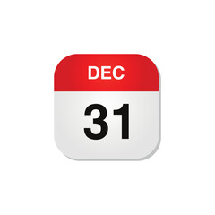 December Calendar Icon Vector Template