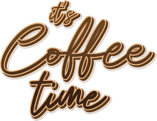 isolated text about coffee with brown color