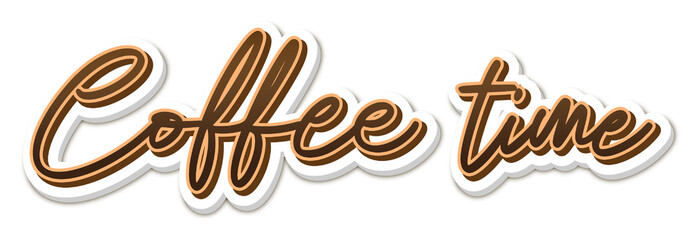 isolated text about coffee with brown color