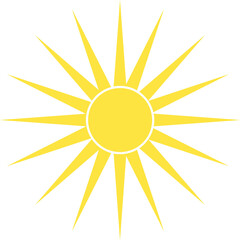 Sun icon. Star logo icon. For summer, nature, sky, summer. Sun silhouette. Isolated illustration