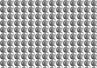 snail, black and white seamless pattern