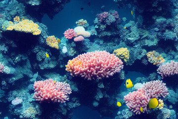 Fototapeta na wymiar Seamless patter. Under water coral rief. 3d illustration.