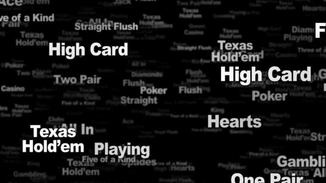 Texas Hold’em Poker Keywords Animation, Background, Loop
