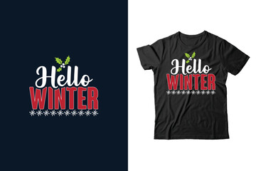 Hello Winter Christmas t-shirt design