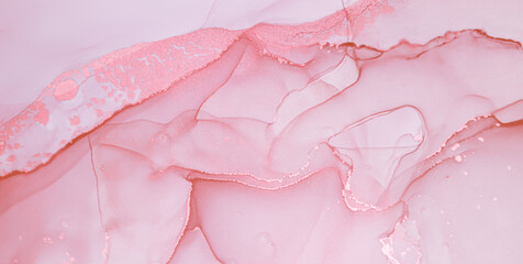 Feminine Pink Marble. Acrylic Illustration. Art