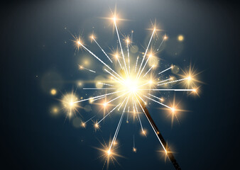 	
Vector illustration of sparklers on a transparent background.	
