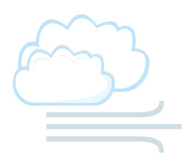 Vector illustration of cloud icon with wind gust