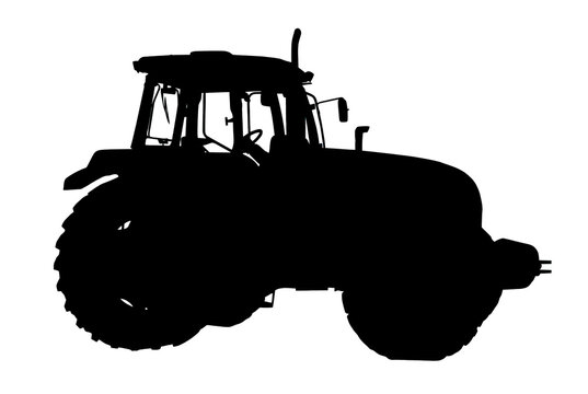 Detailed silhouette of a modern tracktor vehicle