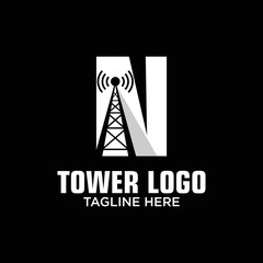 Letter N Tower Logo Design Template Inspiration, Vector Illustration.
