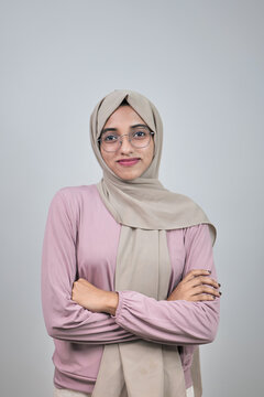 Young Muslim Women Wearing Hijab at Home