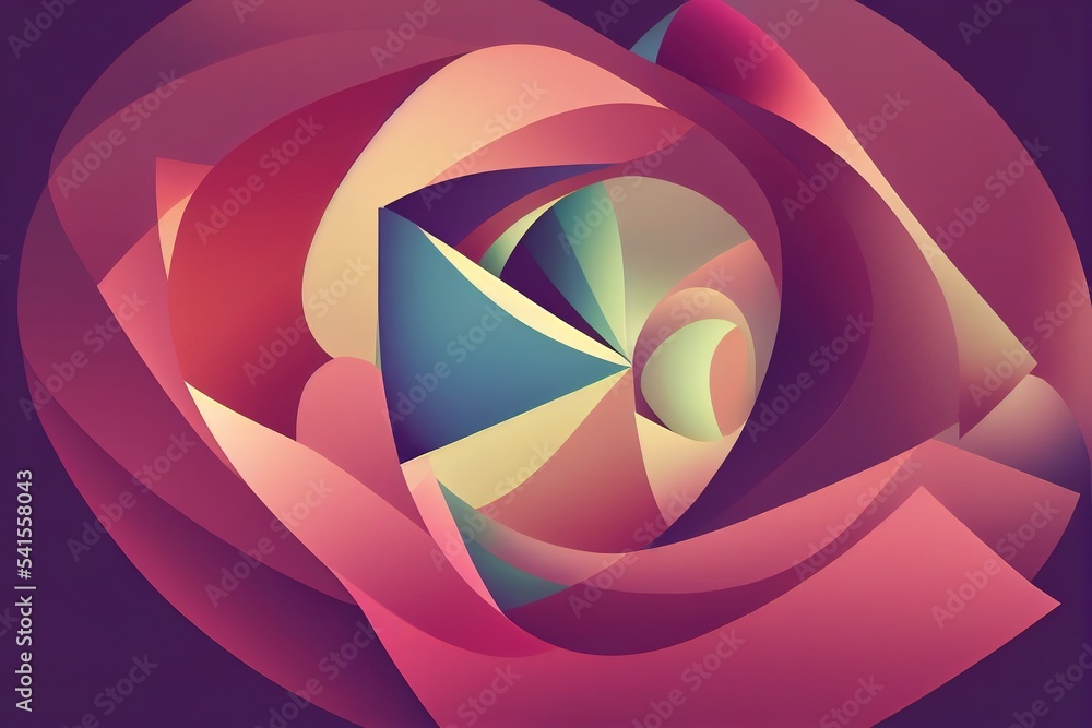 Poster Minimal geometric background. Dynamic shapes composition.