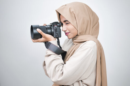 Young Muslim Women Wearing Hijab at Home