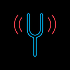 Tuning fork vector flat icon