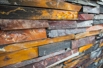 Colorful rust slate wall